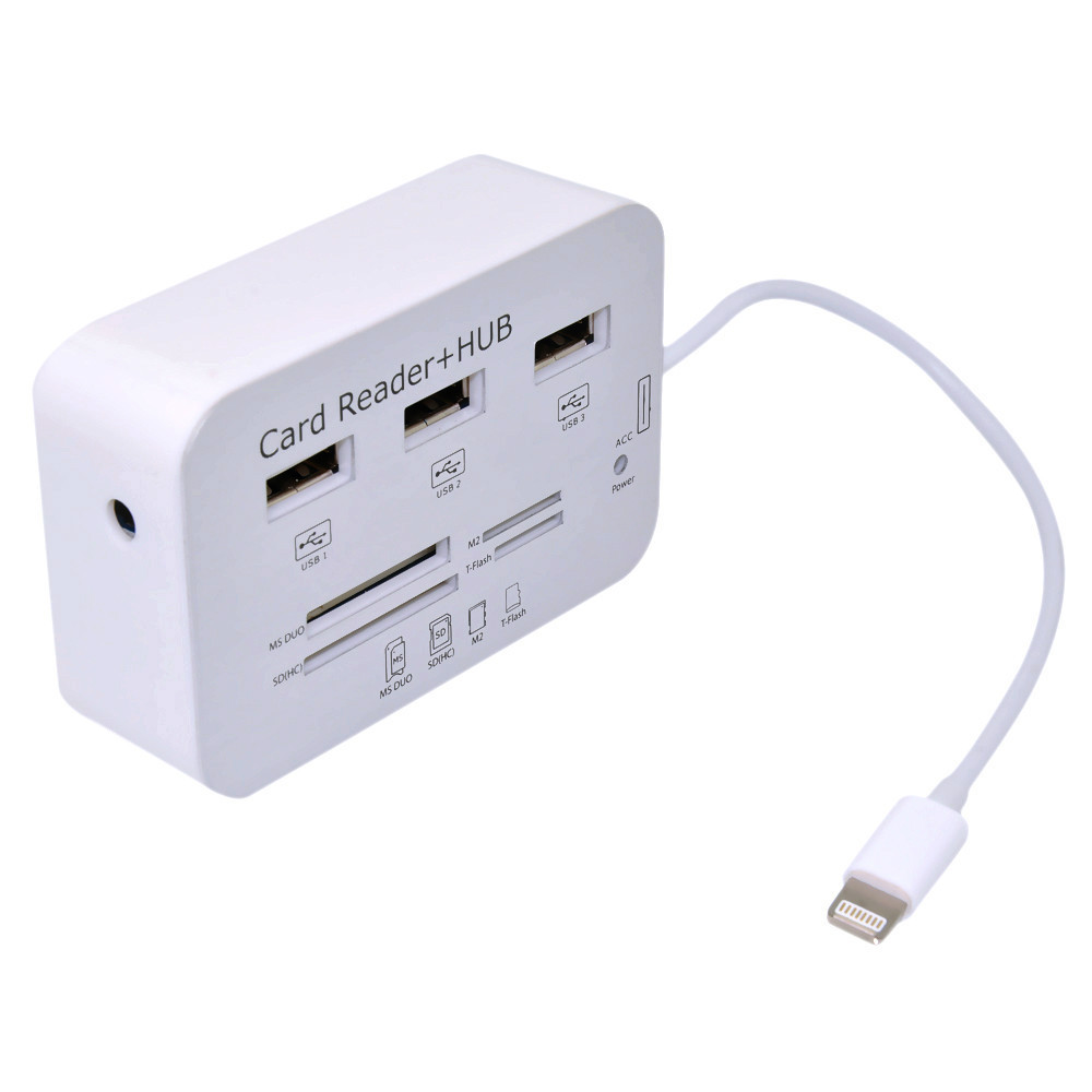 Čitač kartica 3 USB 2.0 Hub SD MicroSD MS M2 - čitač kartica