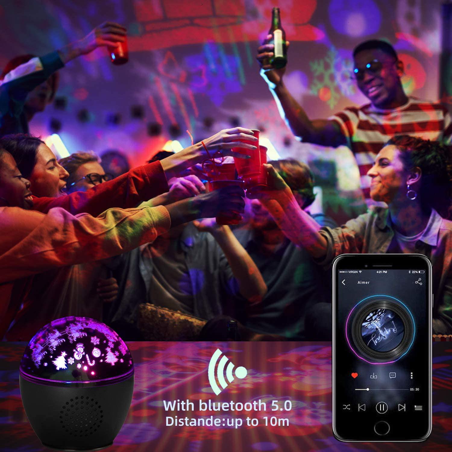 Novogodišnja LED Mini Bluetooth Muzička Kugla 3