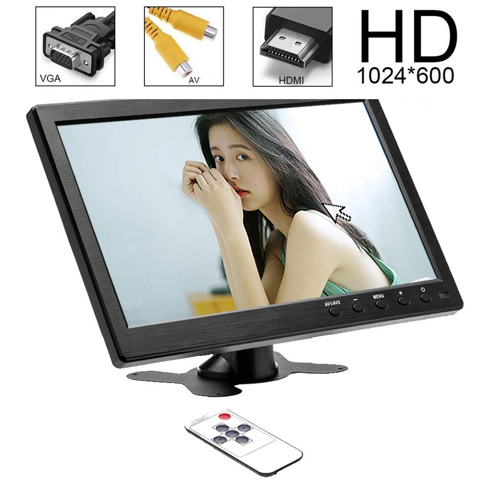 10.1” HD Monitor for Mini TV & Car Video Player & Computer Display TFT LCD Color BNC/AVI/VGA/HDMI 4
