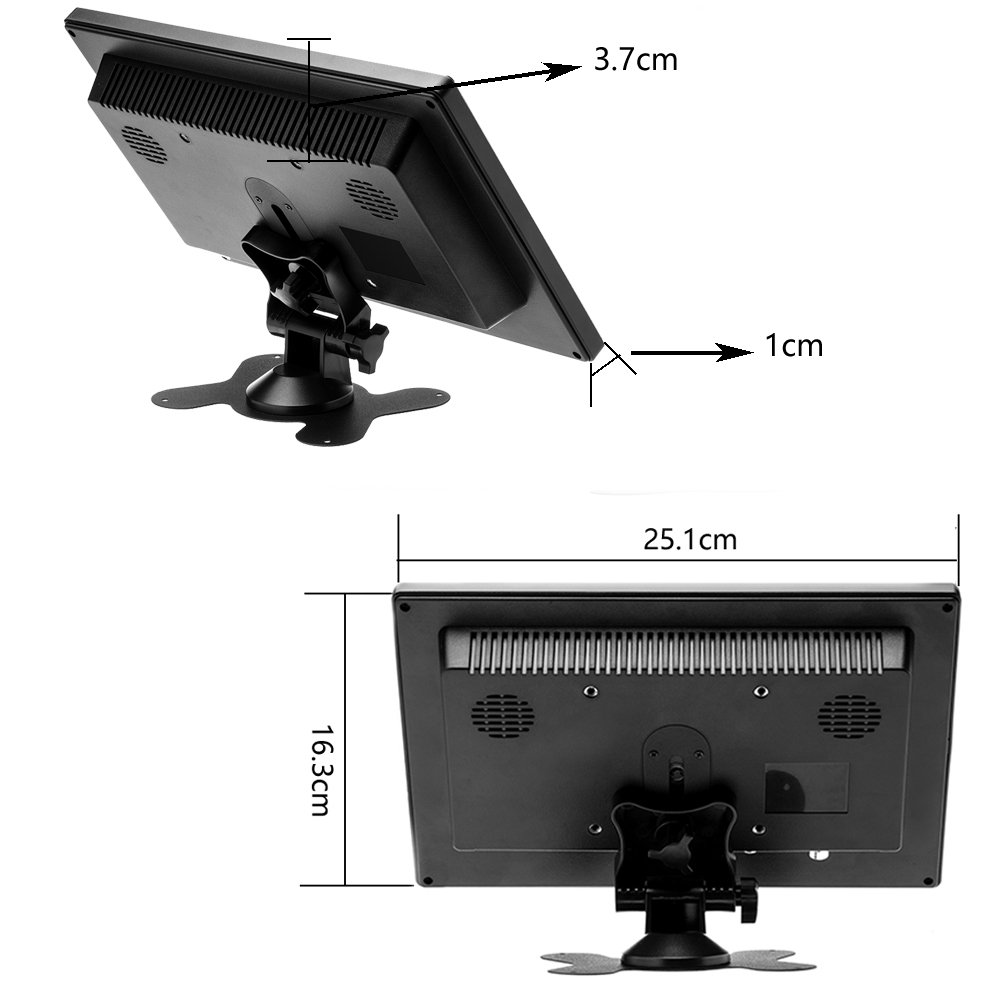 10.1” HD Monitor for Mini TV & Car Video Player & Computer Display TFT LCD Color BNC/AVI/VGA/HDMI 5