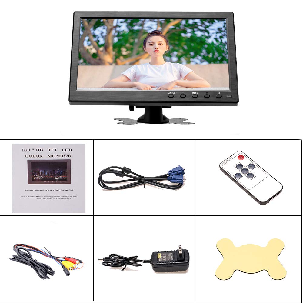10.1” HD Monitor for Mini TV & Car Video Player & Computer Display TFT LCD Color BNC/AVI/VGA/HDMI 6