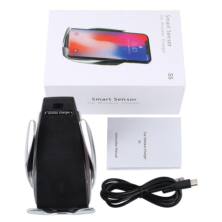 Auto držac za mobilni telefon i bežični WIFI punjač S5 sa senzorom 7