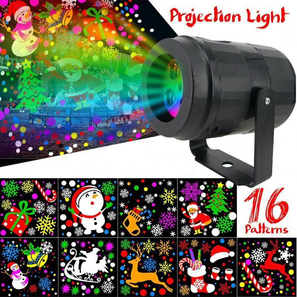 LED Projekciona Lampa – Laser 16 Božićnih Šablona - LED projekciona lampa