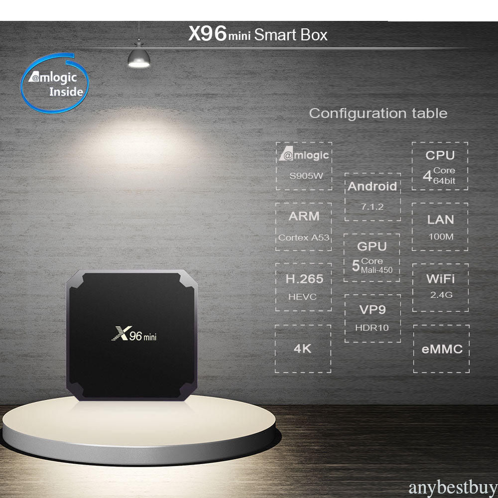 X96 Mini TV Box Android Amlogic S905W Quad Core WiFi HD 2G+16G 4K Player 3