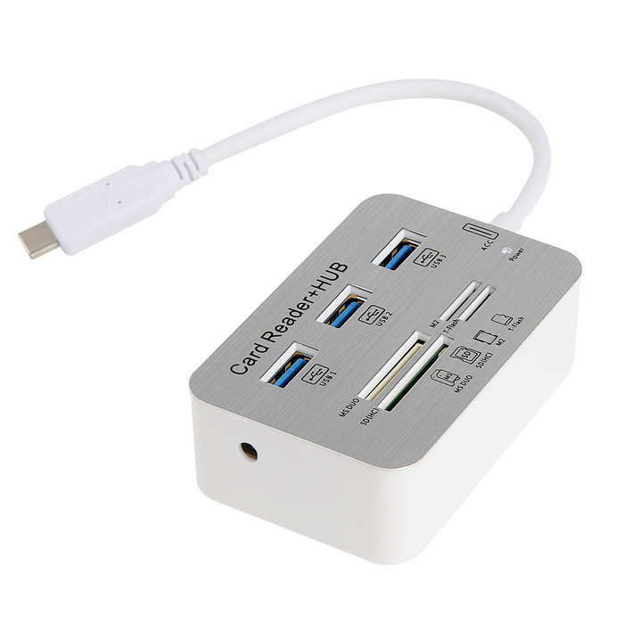 Čitač kartica 3 USB 2.0 Hub SD MicroSD MS M2 3