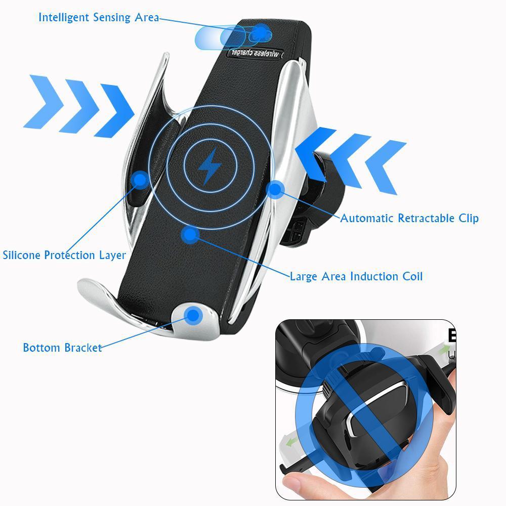 Auto držac za mobilni telefon i bežični WIFI punjač S5 sa senzorom 4